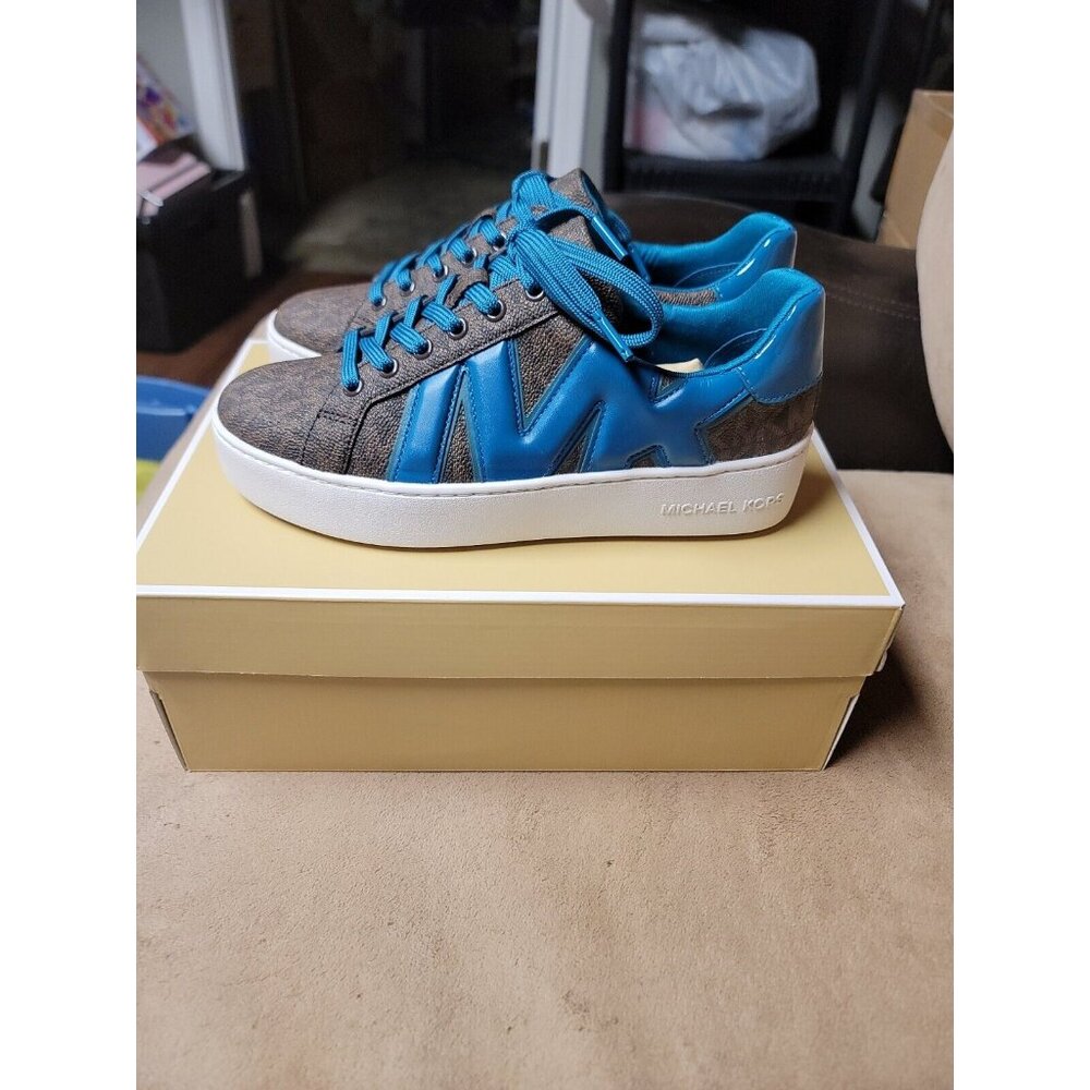 MICHAEL KORS Poppy Brown  LAGOON Logo Sneakers Size 7 MSRP $165.00